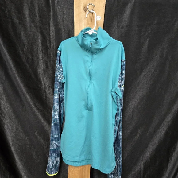 Nike Teal size medium 1/4 zip up  dry fit pro pull over  athletic Sweater - Picture 11 of 12